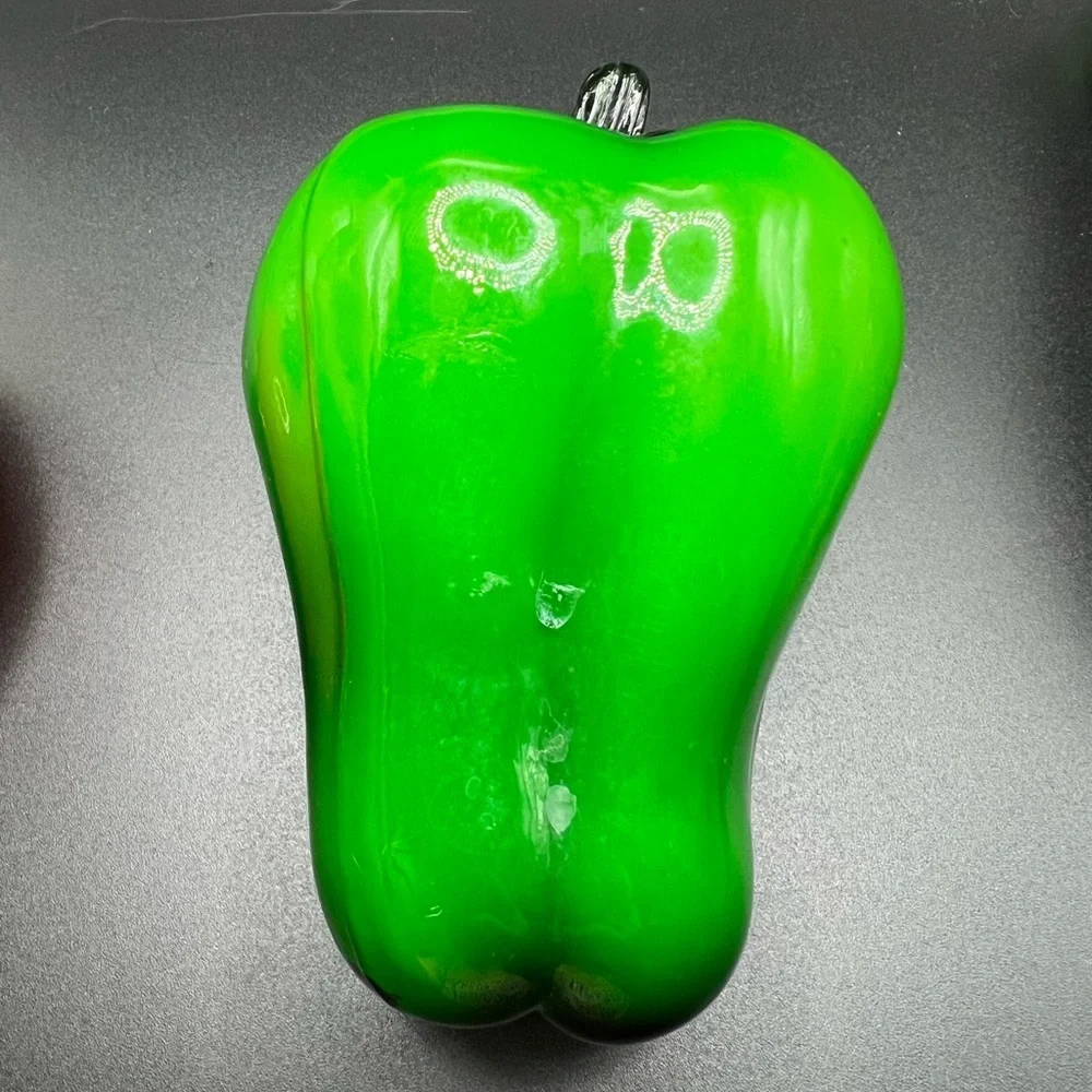 Art Glass Vegetable Veggie Fruit Tomato Green Pepper Eggplant Decor